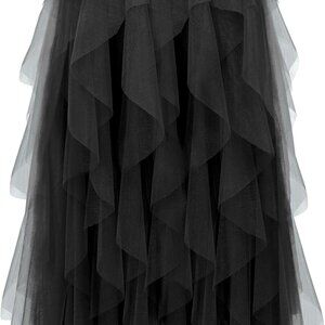 Tulle Skirts for Women A Line Fairy Tiered Skirt Midi Length High Elastic Waist